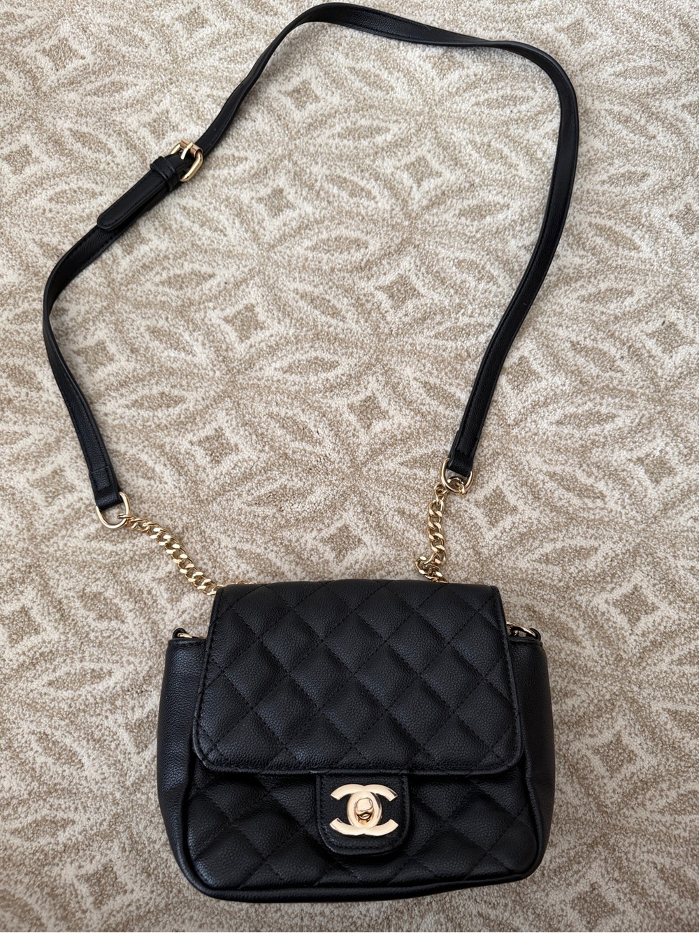 Black Quilted Crossbody Bag